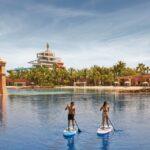 padle à atlantis dubai au millieu des dauphins