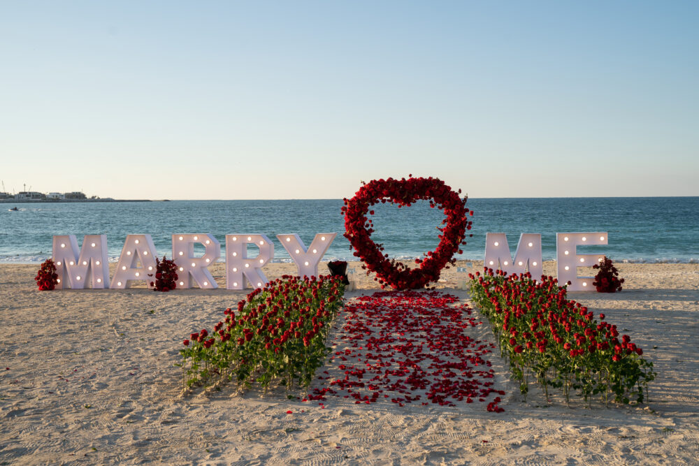 demande en mariage plage dubai