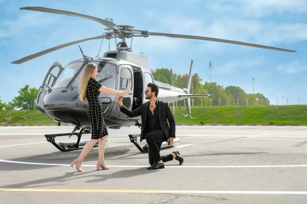 demande en mariage helicoptere dubai