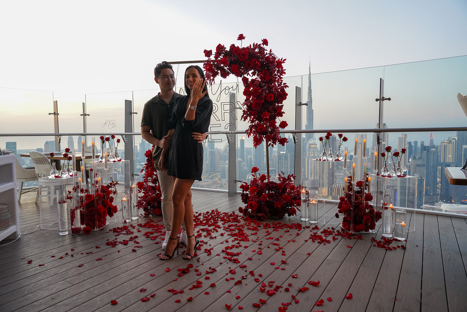 demande en mariage rooftop dubai